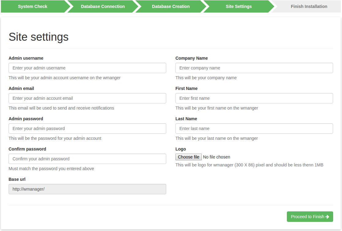 Step 4 - Site Settings