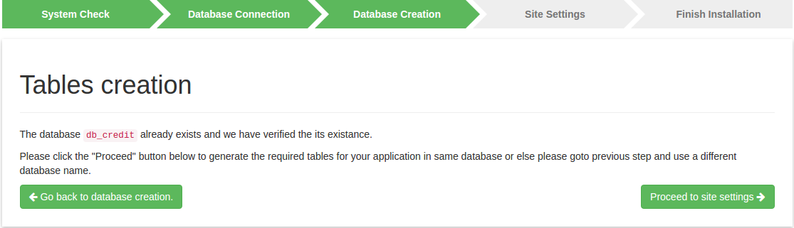 Step 3 - Existing Database