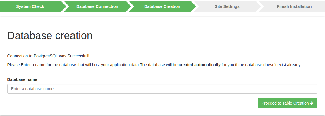 Step 3 - Database Creation
